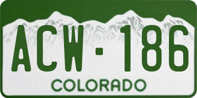 CO license plate ACW186