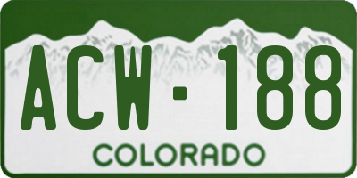 CO license plate ACW188