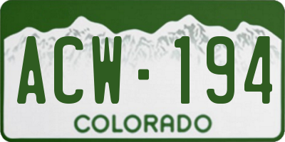 CO license plate ACW194