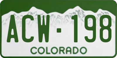 CO license plate ACW198