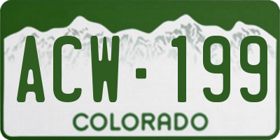 CO license plate ACW199