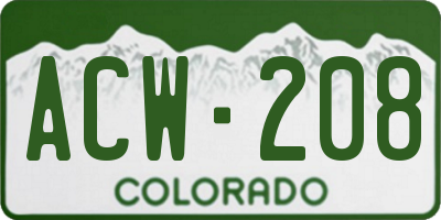 CO license plate ACW208