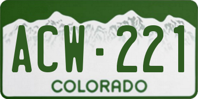 CO license plate ACW221