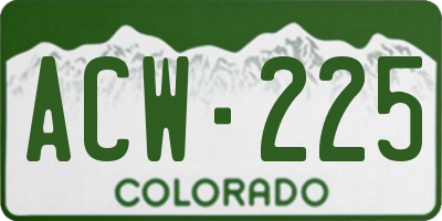 CO license plate ACW225