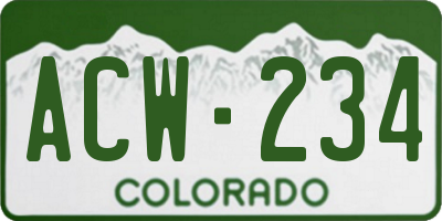 CO license plate ACW234