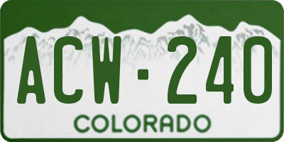 CO license plate ACW240