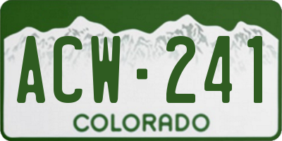 CO license plate ACW241