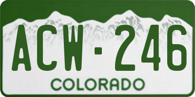 CO license plate ACW246