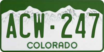 CO license plate ACW247