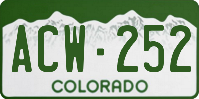 CO license plate ACW252
