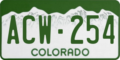 CO license plate ACW254