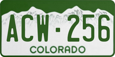 CO license plate ACW256