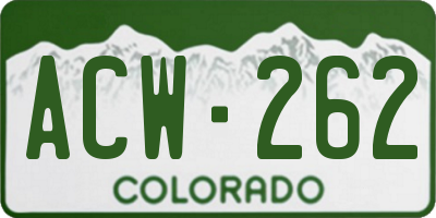 CO license plate ACW262