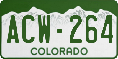 CO license plate ACW264