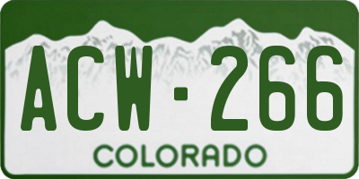 CO license plate ACW266
