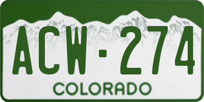 CO license plate ACW274