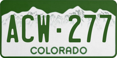 CO license plate ACW277