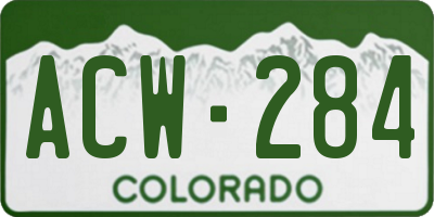 CO license plate ACW284