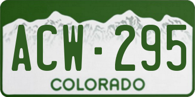 CO license plate ACW295