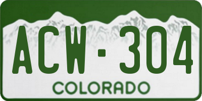 CO license plate ACW304