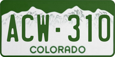 CO license plate ACW310