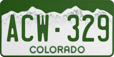 CO license plate ACW329