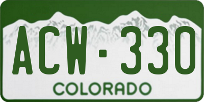 CO license plate ACW330