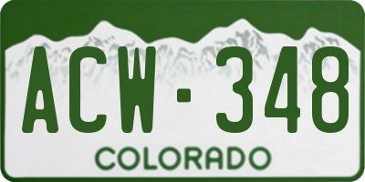 CO license plate ACW348