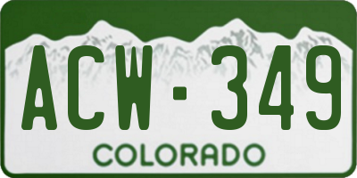 CO license plate ACW349