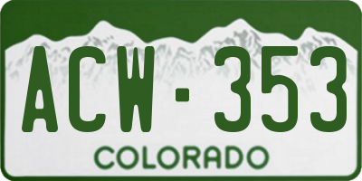 CO license plate ACW353