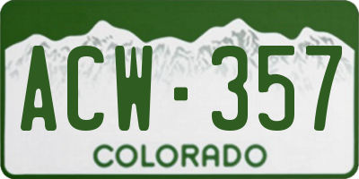 CO license plate ACW357