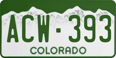 CO license plate ACW393