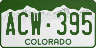 CO license plate ACW395