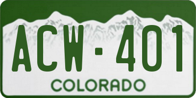 CO license plate ACW401