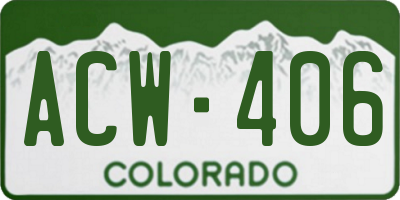 CO license plate ACW406