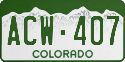 CO license plate ACW407