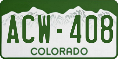 CO license plate ACW408