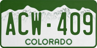 CO license plate ACW409