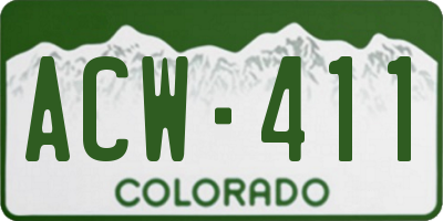 CO license plate ACW411