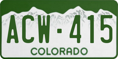 CO license plate ACW415