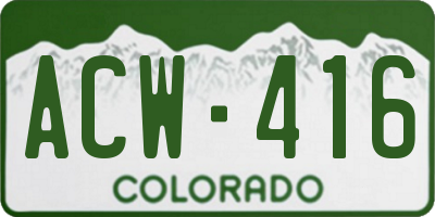CO license plate ACW416