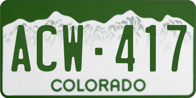 CO license plate ACW417