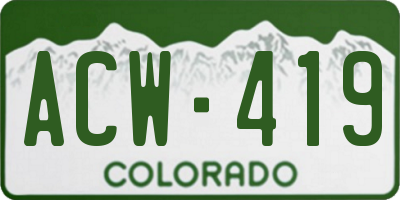 CO license plate ACW419