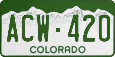 CO license plate ACW420