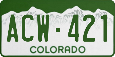CO license plate ACW421