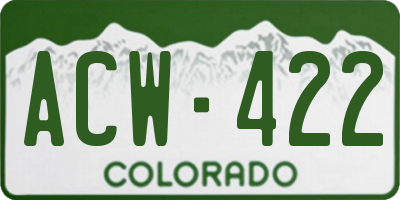 CO license plate ACW422