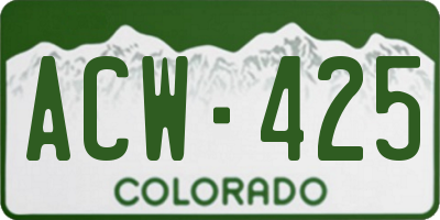 CO license plate ACW425