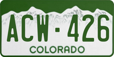 CO license plate ACW426