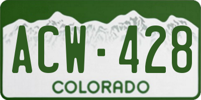 CO license plate ACW428