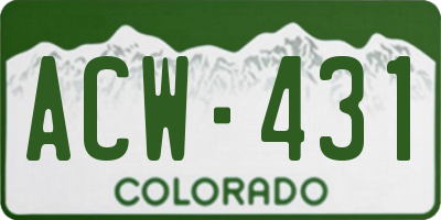 CO license plate ACW431